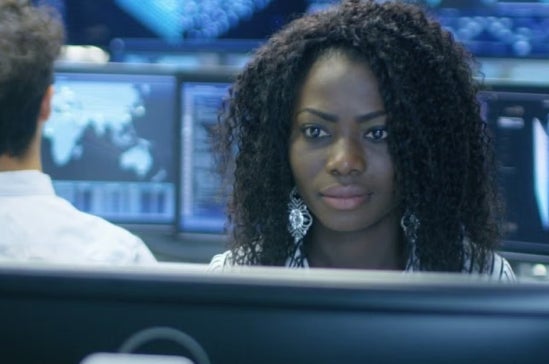 Cyber security experts at workplace