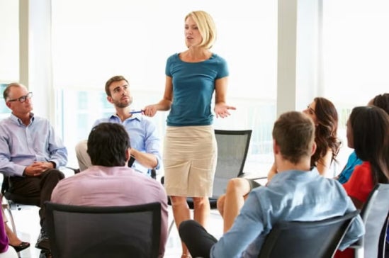 A non-profit organisation having a meeting about a new campaign initiative