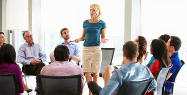 A non-profit organisation having a meeting about a new campaign initiative