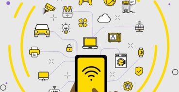 Infographic on the physical devices that are connected to the Internet, called Internet of Things