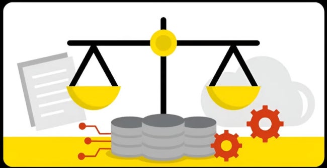 The scales of justice and symbols for digital documents and the cloud