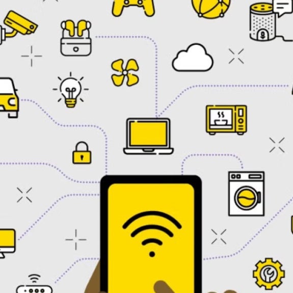 Infographic on the physical devices that are connected to the Internet, called Internet of Things