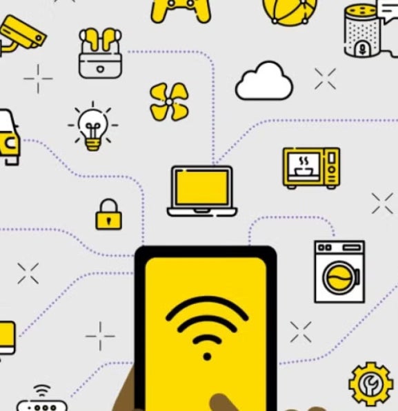 Infographic on the physical devices that are connected to the Internet, called Internet of Things