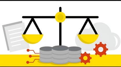 The scales of justice and symbols for digital documents and the cloud